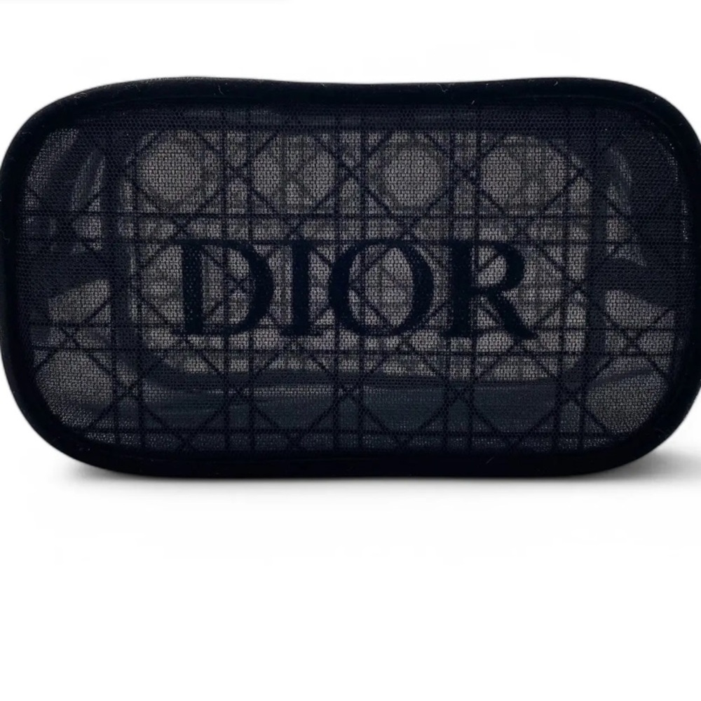 Dior 2025 Black Velvet and Mesh Cosmetic Bag